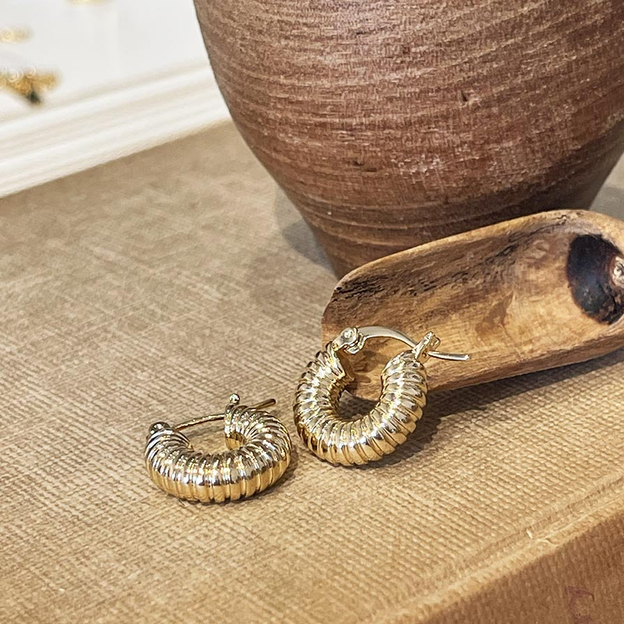 Gold Chunky and Thick Hoop Earrings