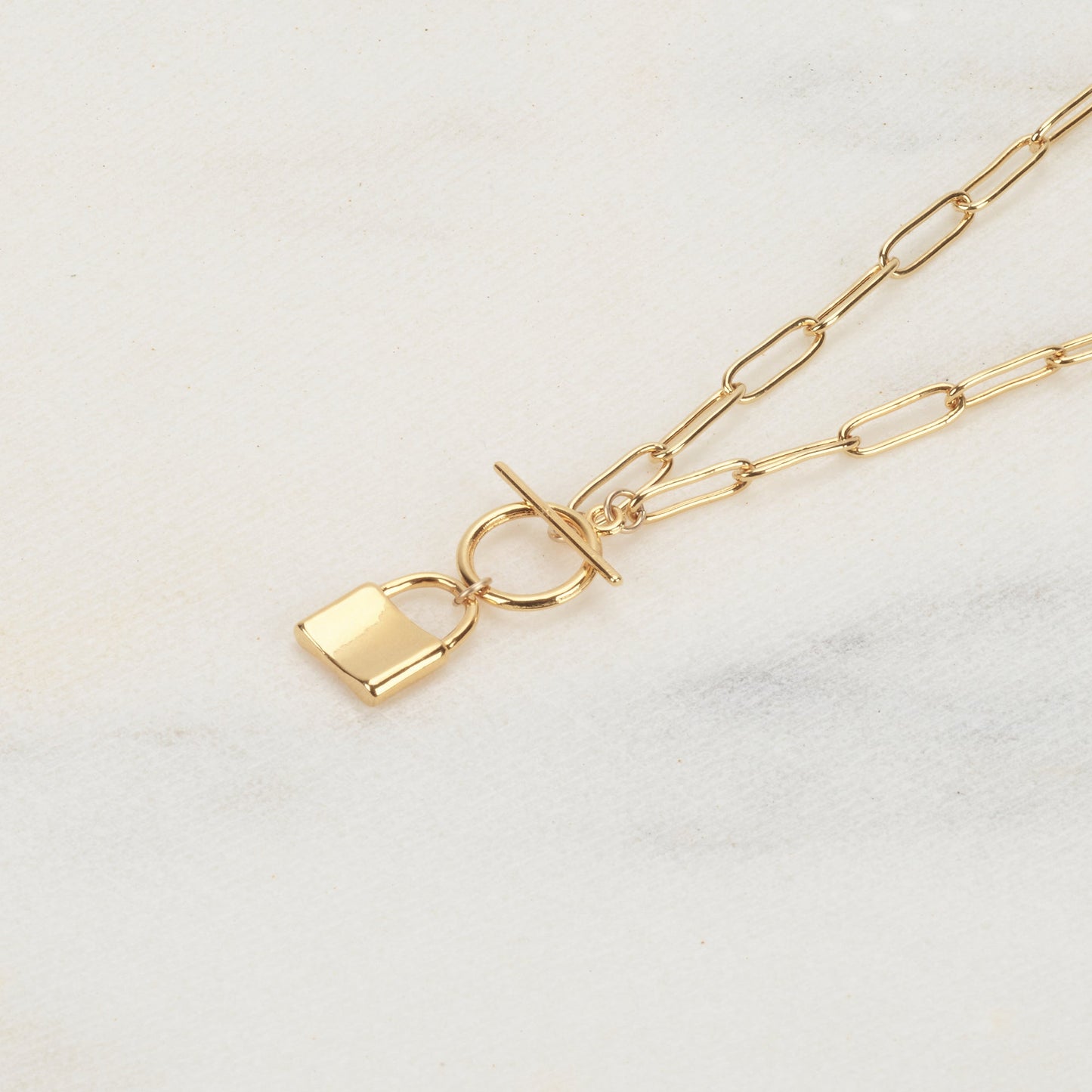 14k Gold Filled Lock Necklace - HLcollection - Handmade Gold and Silver Jewelry