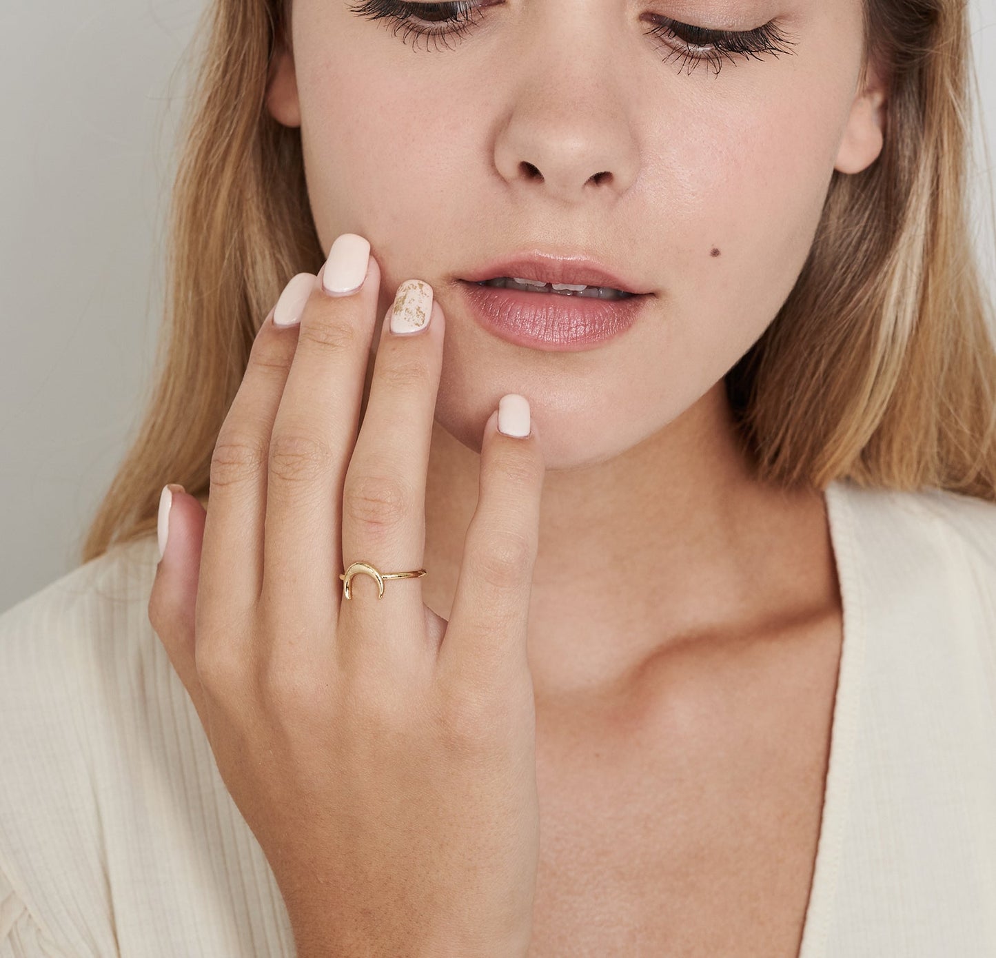 14k Gold Filled Moon Ring - HLcollection - Handmade Gold and Silver Jewelry