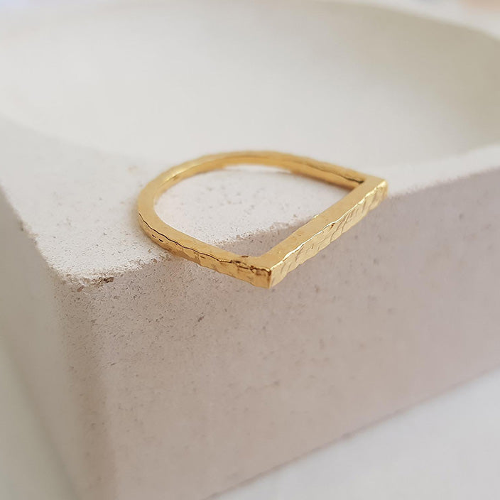 Delicate Gold Bar Ring