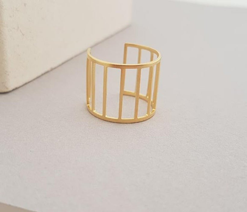 Cage Ring Gold or Silver - HLcollection - Handmade Gold and Silver Jewelry