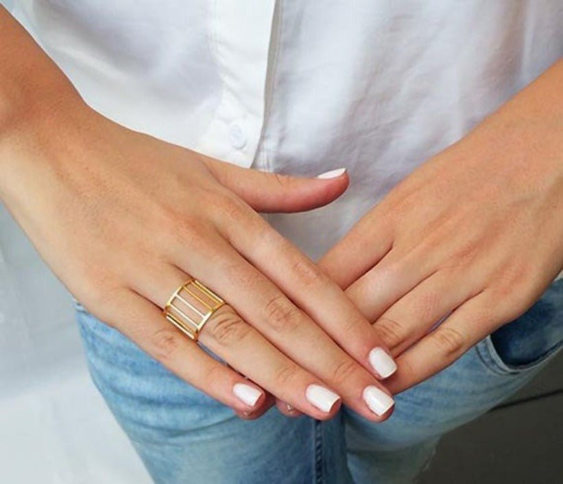 Cage Ring Gold or Silver - HLcollection - Handmade Gold and Silver Jewelry