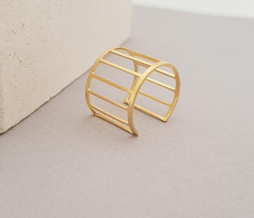 Cage Ring Gold or Silver - HLcollection - Handmade Gold and Silver Jewelry