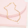 Chunky Gold Necklace with Pearl - HLcollection - Handmade Gold and Silver Jewelry