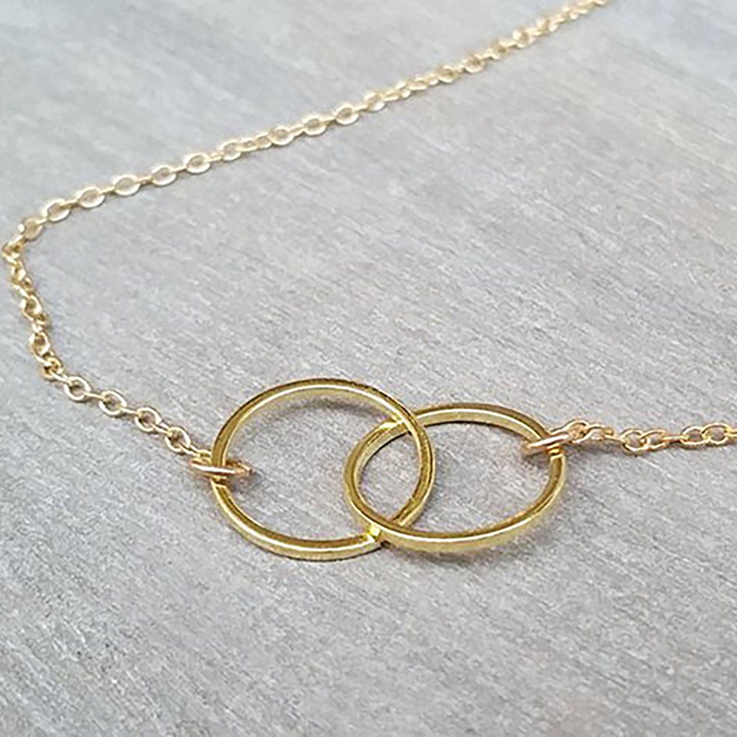 Double Circle Gold Necklace - HLcollection - Handmade Gold and Silver Jewelry