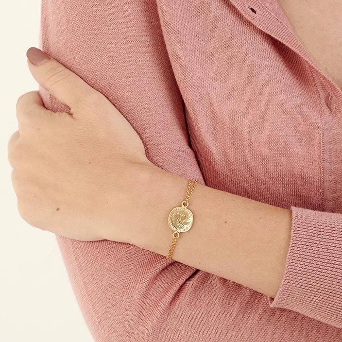 Gold Coin Bracelet - HLcollection - Handmade Gold and Silver Jewelry