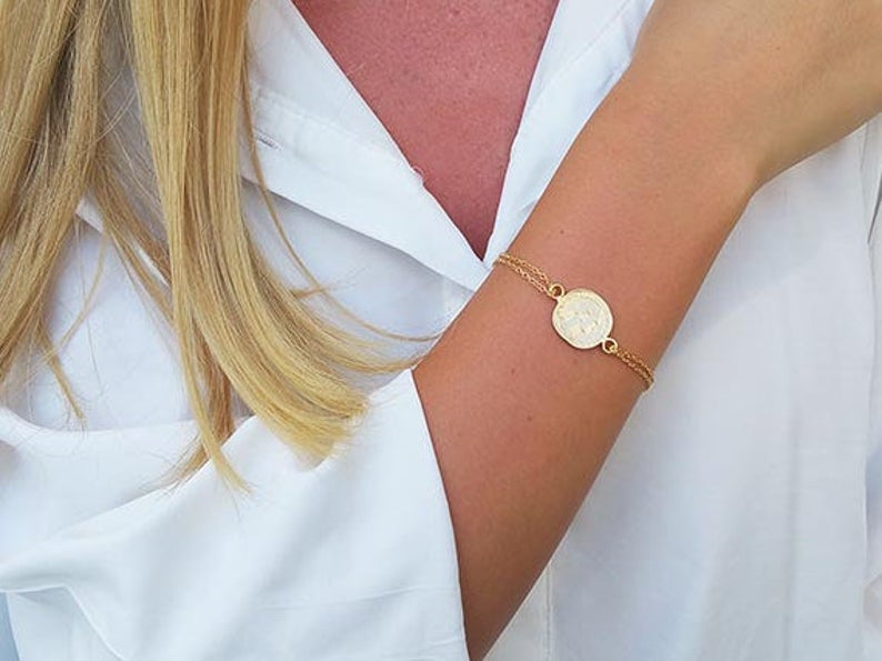 Gold Coin Bracelet - HLcollection - Handmade Gold and Silver Jewelry