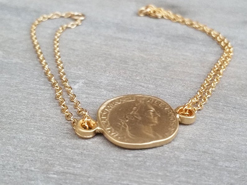Gold Coin Bracelet - HLcollection - Handmade Gold and Silver Jewelry