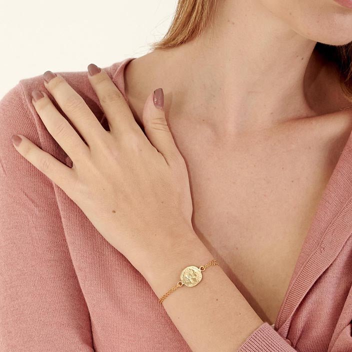 Gold Coin Bracelet - HLcollection - Handmade Gold and Silver Jewelry