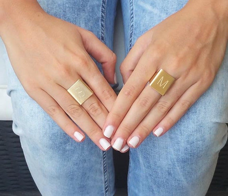 Gold Personalized Ring - HLcollection - Handmade Gold and Silver Jewelry