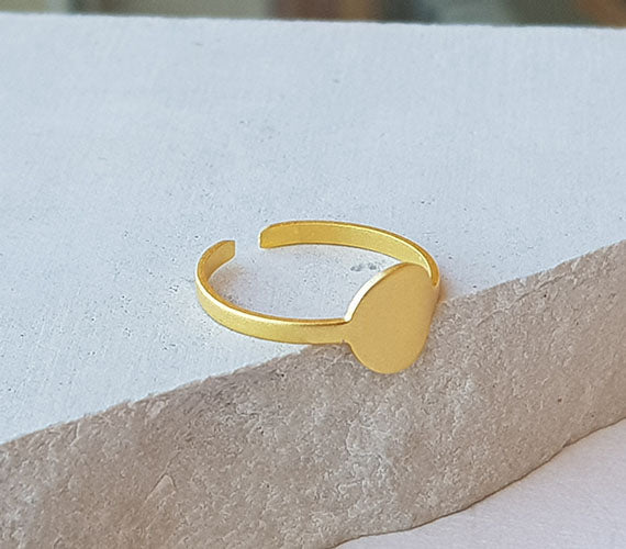 Gold Pinky Ring Round - HLcollection - Handmade Gold and Silver Jewelry