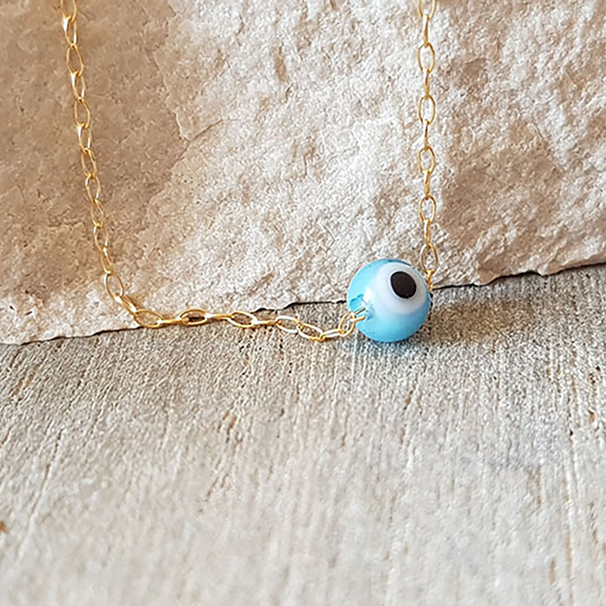 Protection Evil Eye Necklace - HLcollection - Handmade Gold and Silver Jewelry
