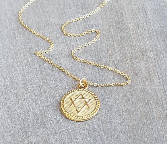 Star of David Necklace Gold or Silver - HLcollection - Handmade Gold and Silver Jewelry