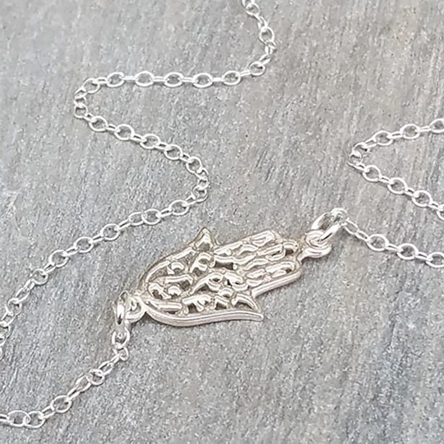 Sterling Silver Hamsa Necklace - HLcollection - Handmade Gold and Silver Jewelry