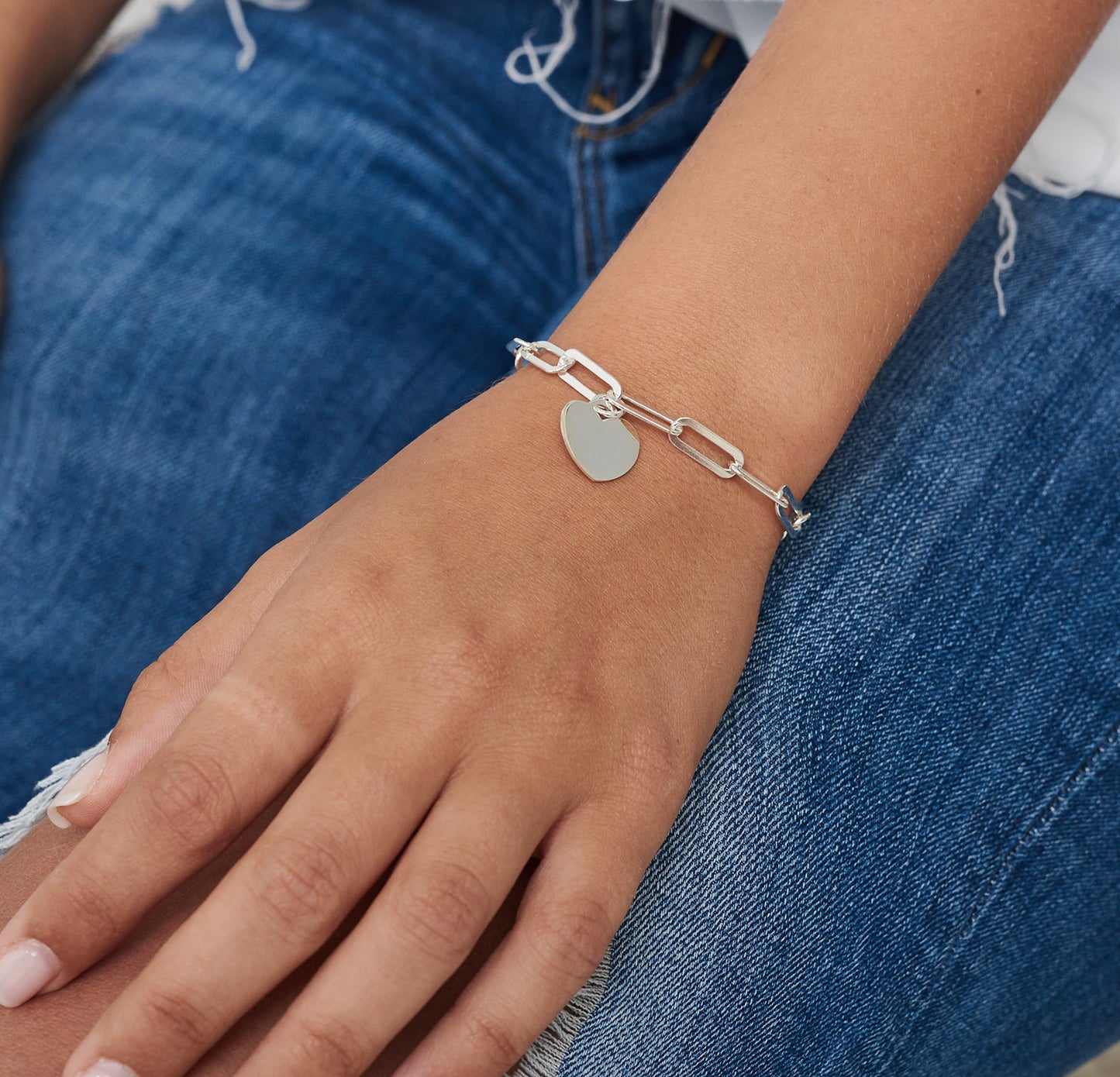 Sterling Silver Heart Bracelet - HLcollection - Handmade Gold and Silver Jewelry