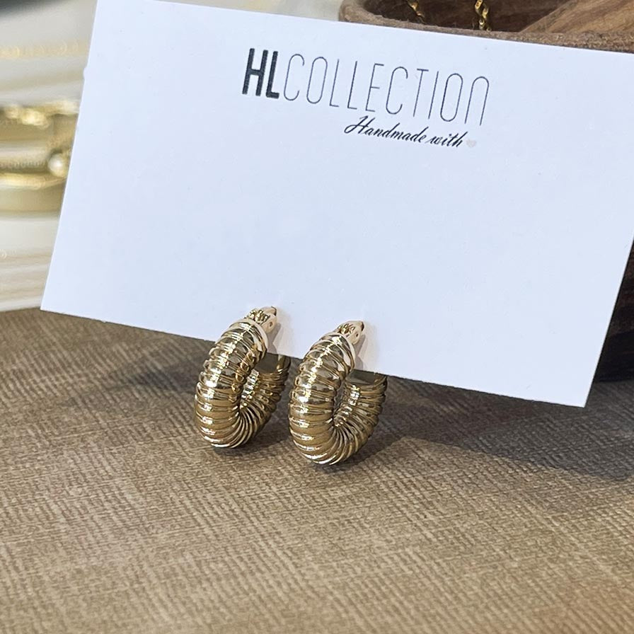 Gold Chunky and Thick Hoop Earrings