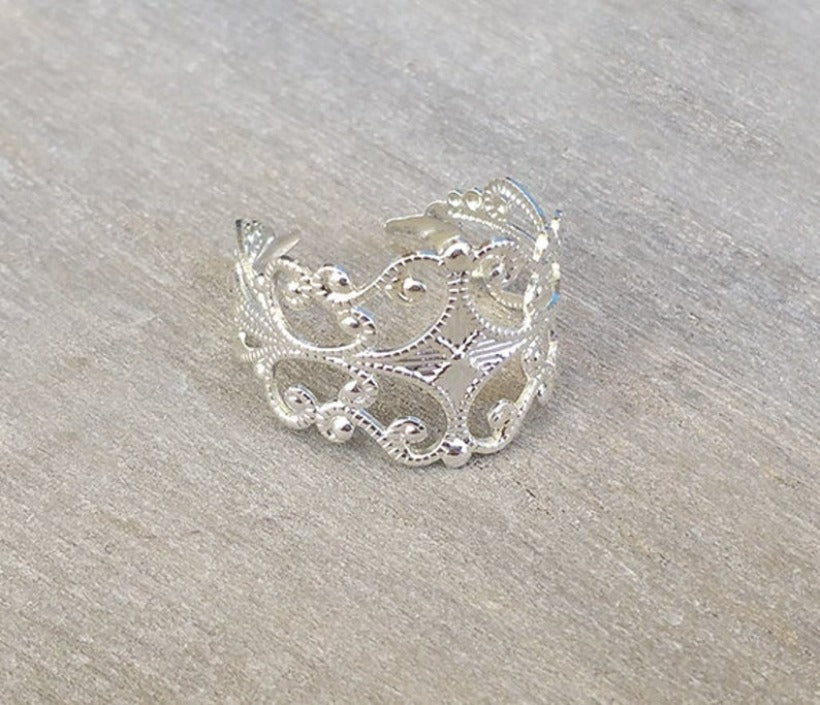 14K Gold Filled Filigree Ring - HLcollection - Handmade Gold and Silver Jewelry