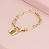 14k Gold Filled Lock Bracelet - HLcollection - Handmade Gold and Silver Jewelry