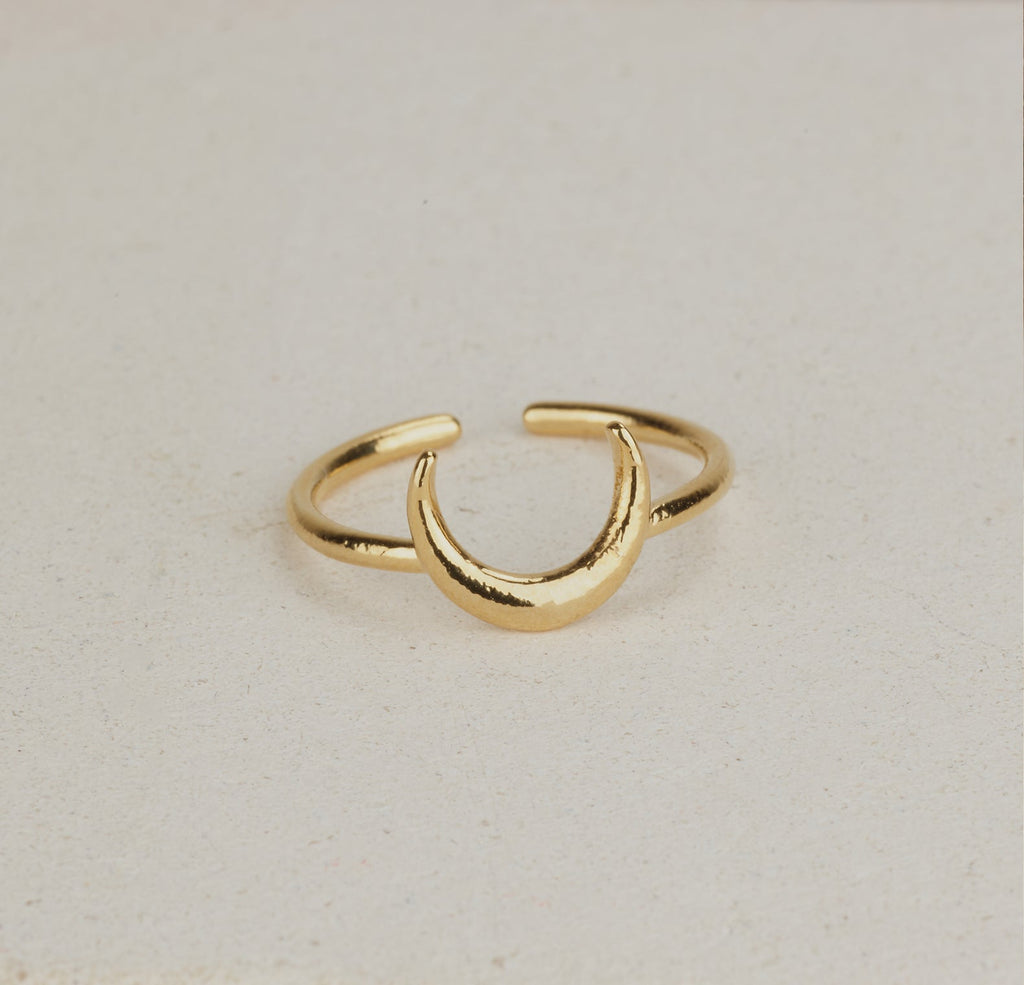 14k Gold Filled Moon Ring - HLcollection - Handmade Gold and Silver Jewelry