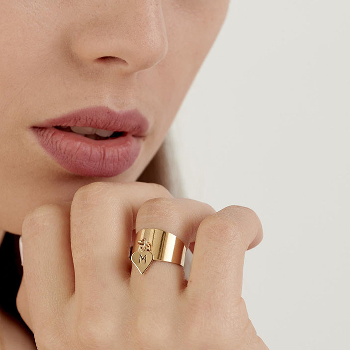 Gold Initial Personalized Ring