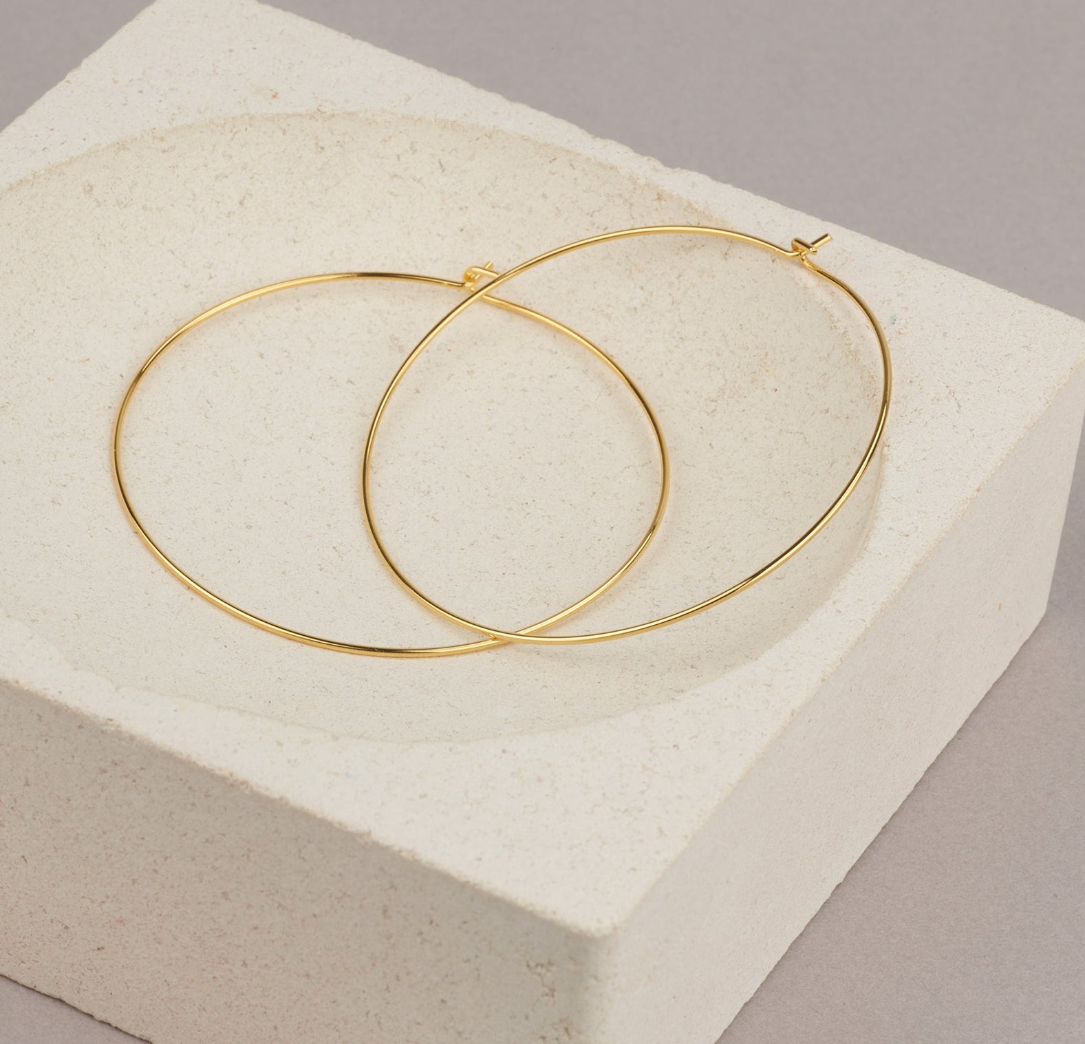 2 Inches Gold Hoops Earrings– HLcollection - Handmade Gold and Silver ...