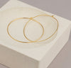 2 Inches Gold Hoops Earrings - HLcollection - Handmade Gold and Silver Jewelry