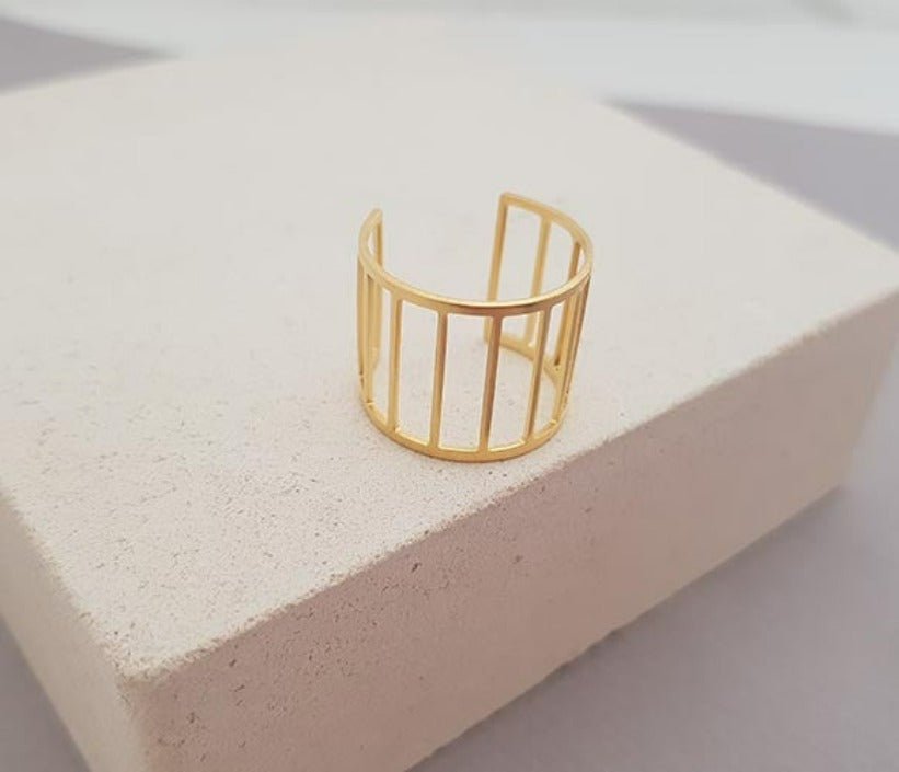 Cage Ring Gold or Silver - HLcollection - Handmade Gold and Silver Jewelry