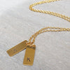 Monogram Gold Tag Necklace - HLcollection - Handmade Gold and Silver Jewelry