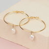 Freshwater Pearl Hoop Earrings - HLcollection - Handmade Gold and Silver Jewelry