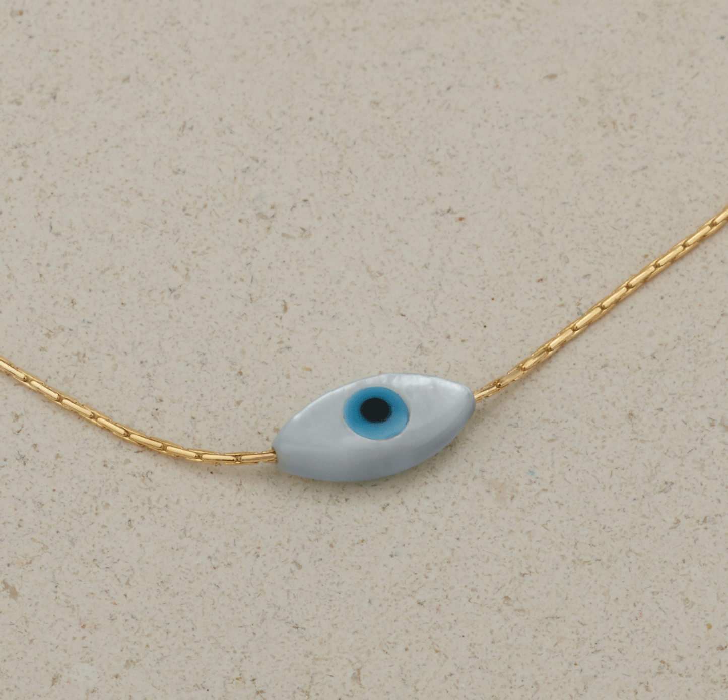 Gold Bracelet with Evil Eye Bead - HLcollection - Handmade Gold and Silver Jewelry