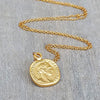 Gold Coin Pendant Necklace - HLcollection - Handmade Gold and Silver Jewelry