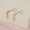 Gold Drop Chain Earrings - HLcollection - Handmade Gold and Silver Jewelry