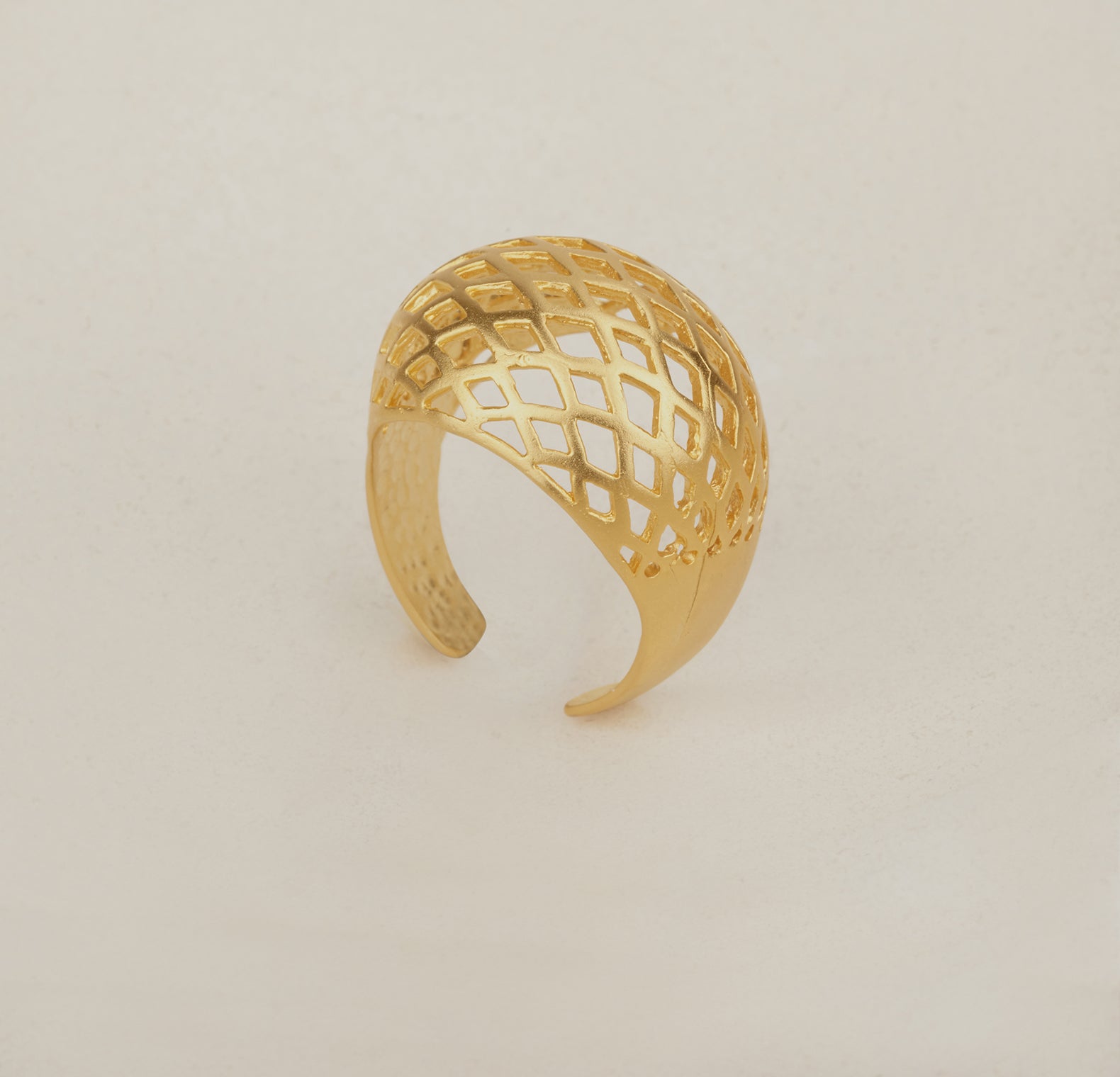 Gold Statement Dome Ring - HLcollection - Handmade Gold and Silver Jewelry