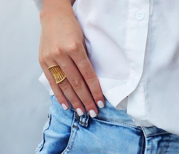 Gold Statement Ring - HLcollection - Handmade Gold and Silver Jewelry