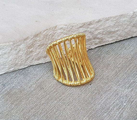 Gold Statement Ring - HLcollection - Handmade Gold and Silver Jewelry