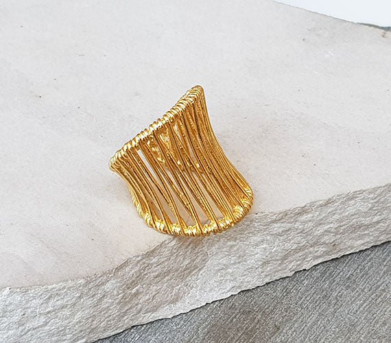 Gold Statement Ring - HLcollection - Handmade Gold and Silver Jewelry