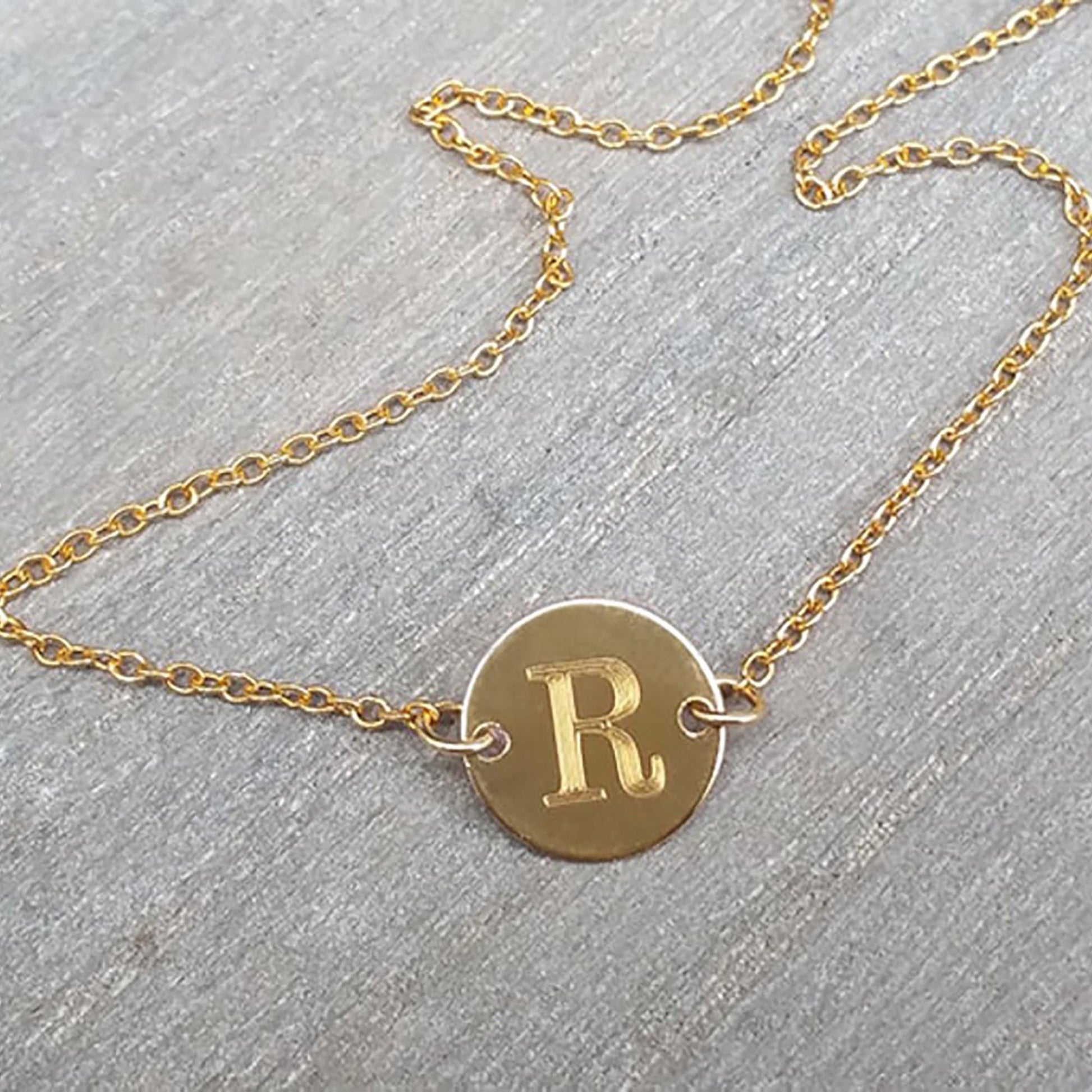 Personalized Disc Necklace - HLcollection - Handmade Gold and Silver Jewelry