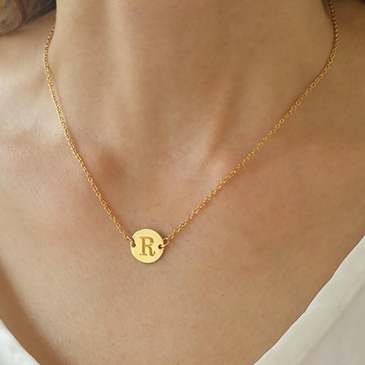 Personalized Disc Necklace - HLcollection - Handmade Gold and Silver Jewelry