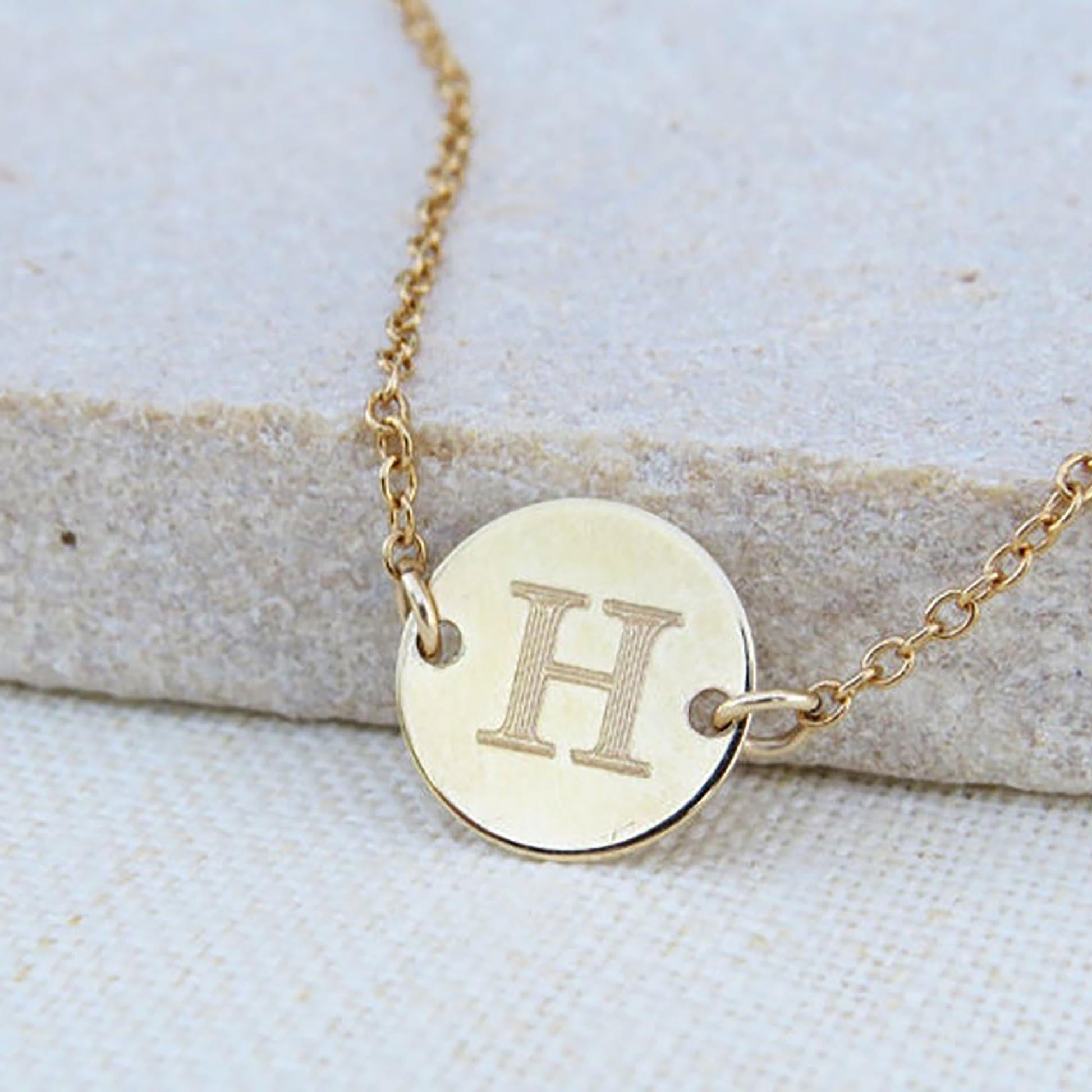 Personalized Disc Necklace - HLcollection - Handmade Gold and Silver Jewelry