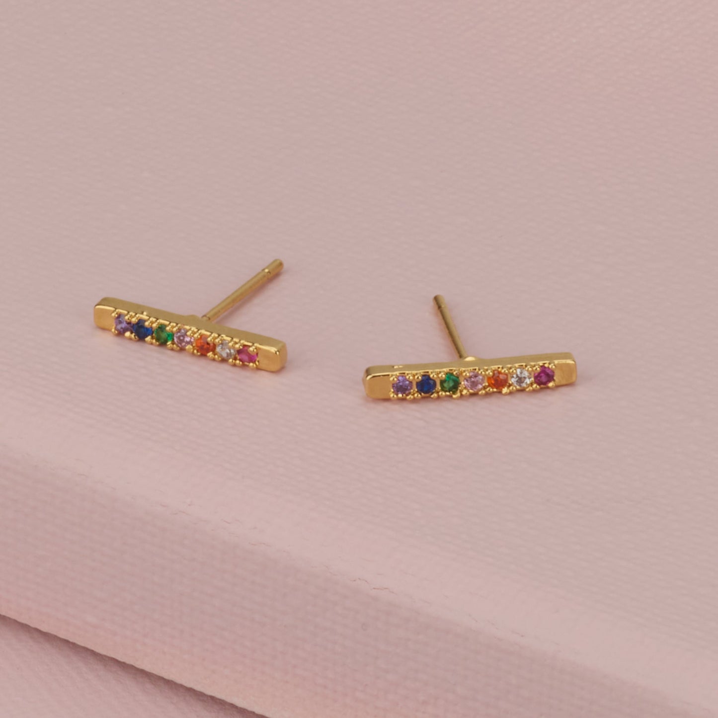 Rainbow Tiny Earrings - HLcollection - Handmade Gold and Silver Jewelry