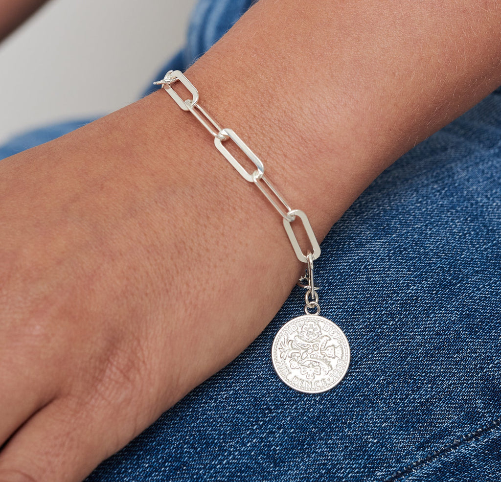 Sterling Silver Coin Bracelet - HLcollection - Handmade Gold and Silver Jewelry