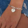 Sterling Silver Heart Bracelet - HLcollection - Handmade Gold and Silver Jewelry