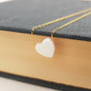 White Heart Opal Necklace - HLcollection - Handmade Gold and Silver Jewelry